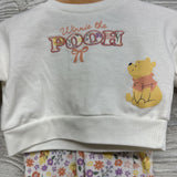 Crewneck Winnie The Pooh & Ribbed Flare Pants Flowers 0-3M