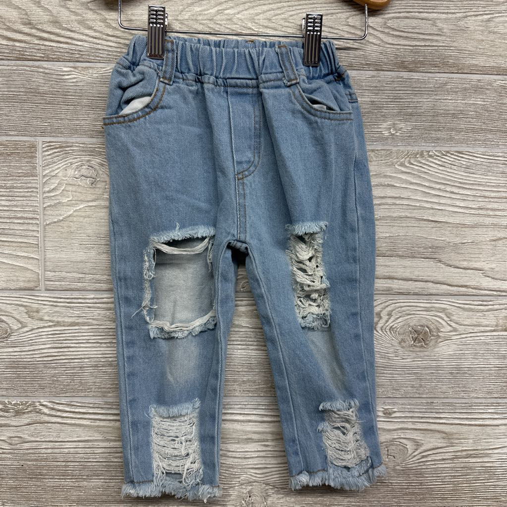 Pull On Distressed Jeans 2-3T