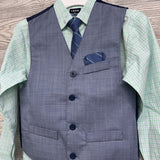 NEW Chambray Suit Vest, Tie, LS Button Up Dress Shirt & Dress Pants 8