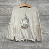 LS Hacci Shirt Unicorn Flowers 5T