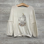 LS Hacci Shirt Unicorn Flowers 5T