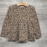 LS Ribbed Peplum Shirt Hearts 4T