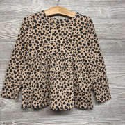 LS Ribbed Peplum Shirt Hearts 4T