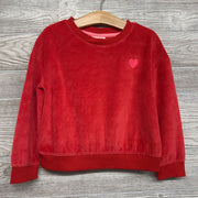 Velour Crewneck Embroidered Heart 4-5