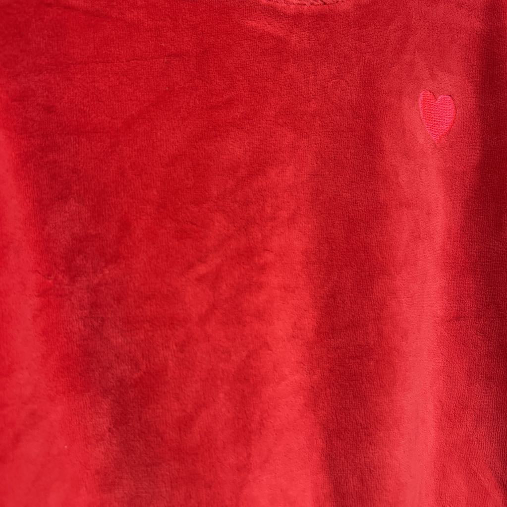 Velour Crewneck Embroidered Heart 4-5