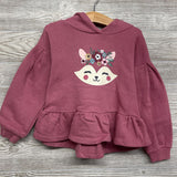 Hoodie Fox Embroidered Flowers 4T