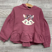 Hoodie Fox Embroidered Flowers 4T