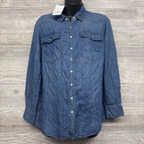 NEW Chambray Pearl Snap Western Shirt Small