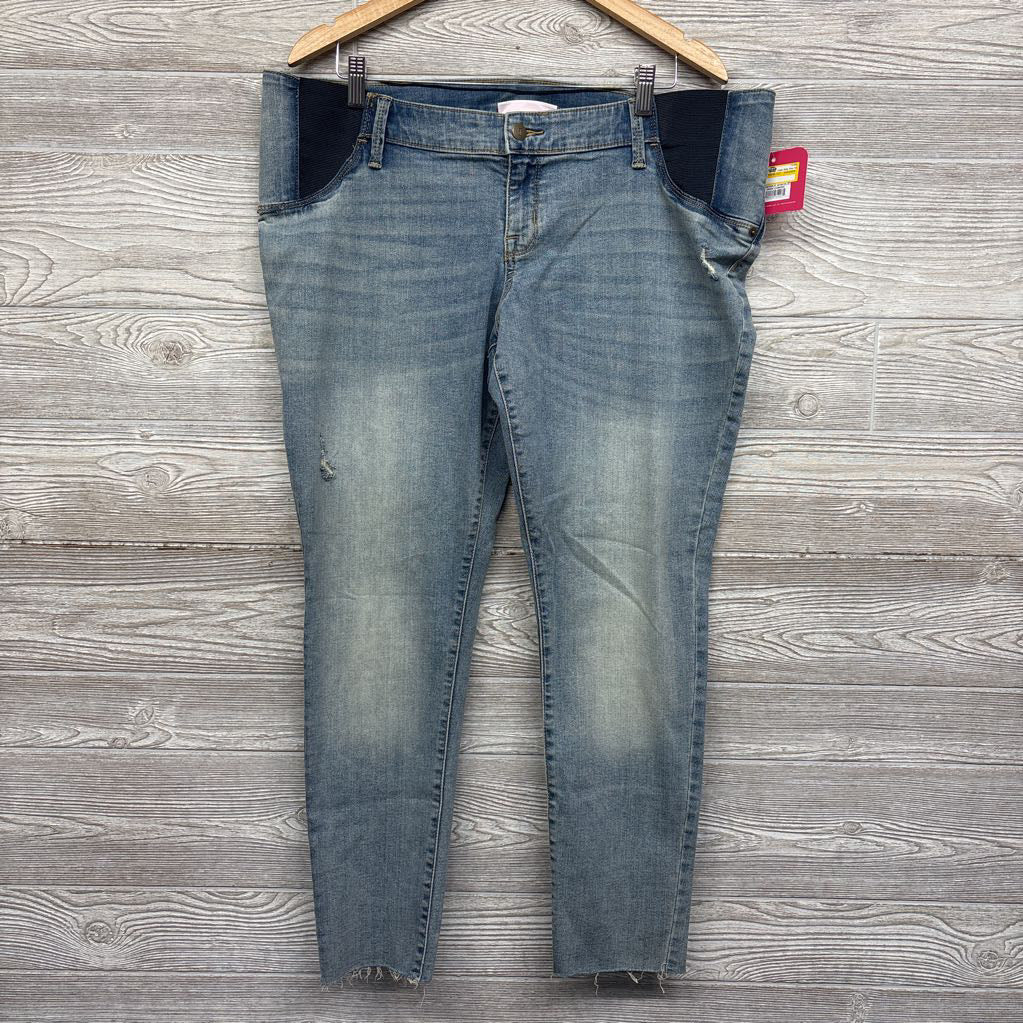 NEW Distressed Raw Hem Side Panel Jeans 16/XL