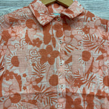 NEW Muslin Button Up SS Shirt Flowers 6-7