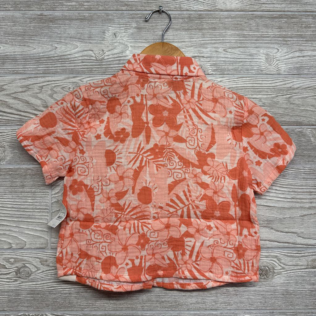 NEW Muslin Button Up SS Shirt Flowers 6-7