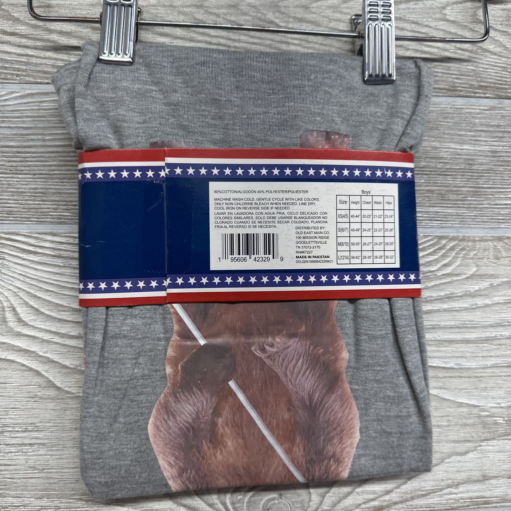 NEW Shirt Bear & Flag 8-10