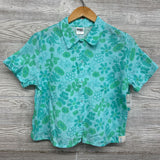 NEW Muslin Button Up SS Shirt & Shorts Flowers 14