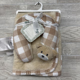 NEW 2 Pc Blanket & Neck Pillow Gingham