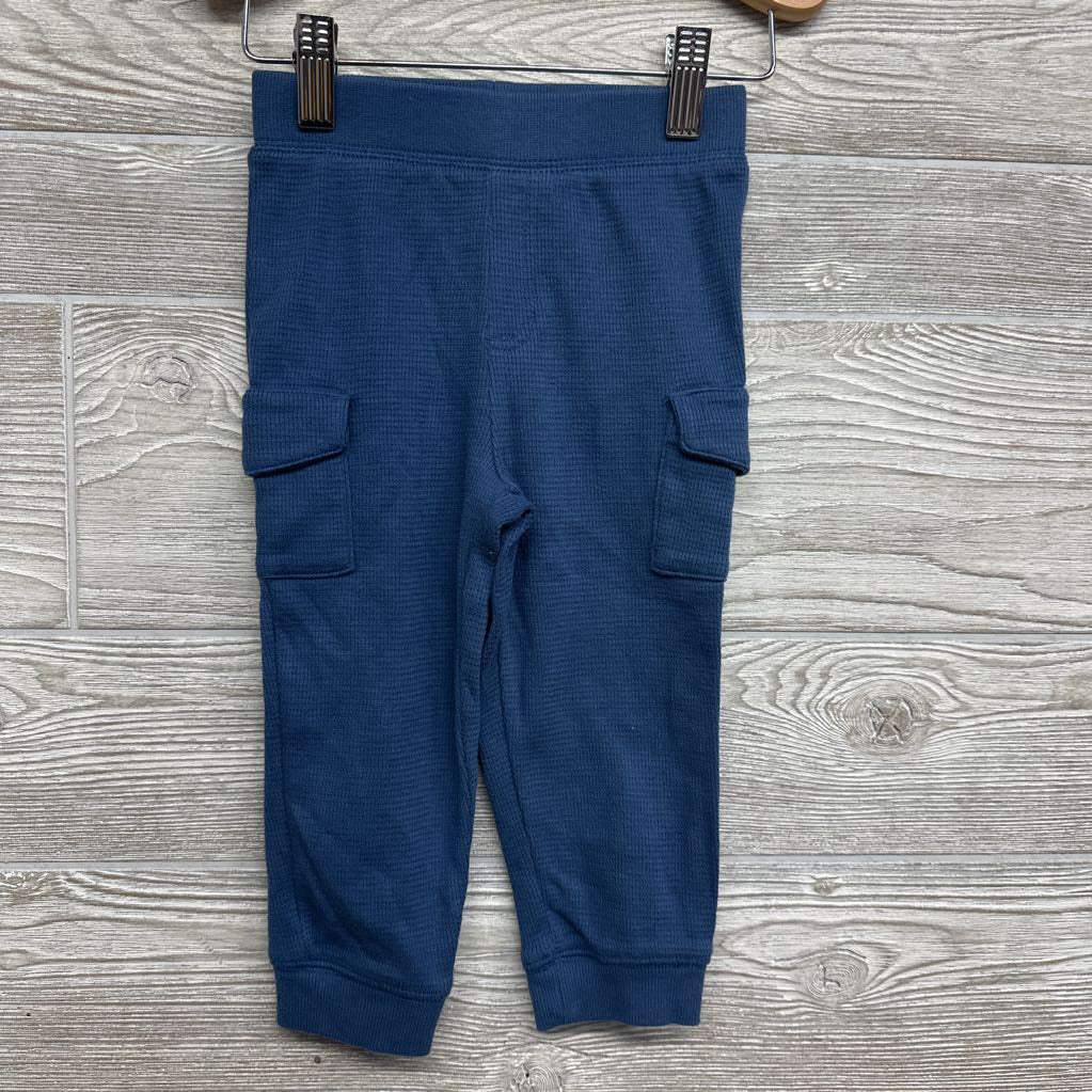 Plaid Waffle Knit Cargo Jogger Pants 24M
