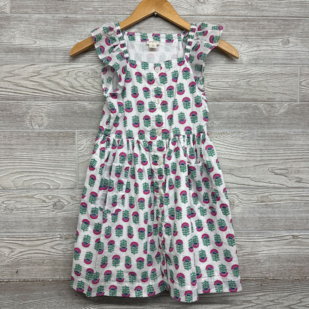 Flutter Sleeve Button Up Dress Flowers 8