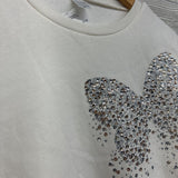 NEW Crewneck Sequin Glitter Butterfly 14