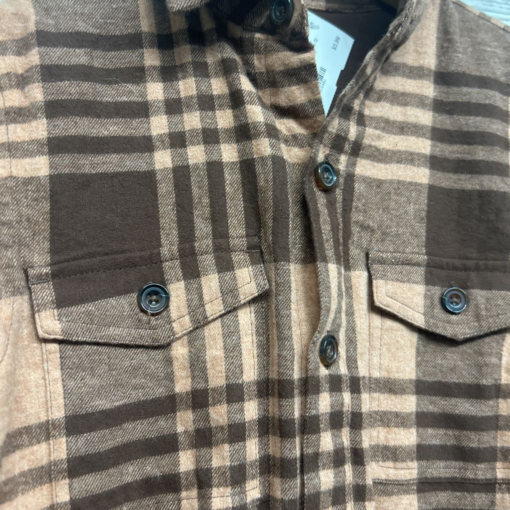 LS Lined Plaid Button Up Flannel Shirt 10-12