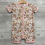Bamboo Shorty Sleeper Flowers Rainbows 2T
