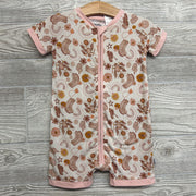 Bamboo Shorty Sleeper Flowers Rainbows 2T