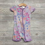 Bamboo Shorty Sleeper Flowers 2T
