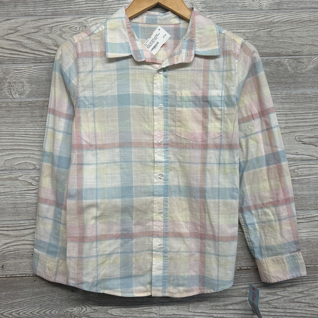 NEW LS Plaid Button Up Shirt Chest Pocket