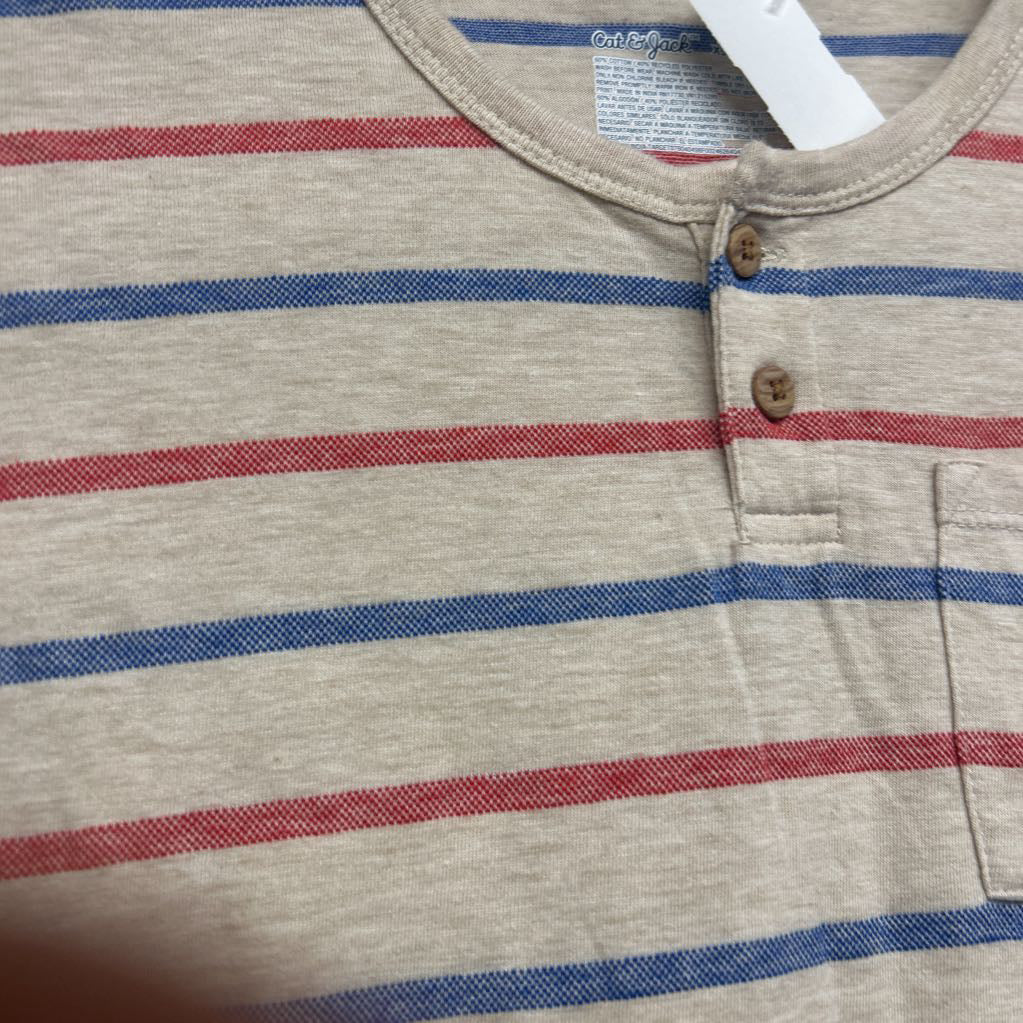 Henley Shirt Stripes Chest Pocket 4-5