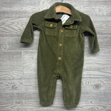 LS Ribbed Velour Button Up Outfit 3-6M