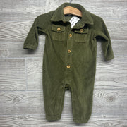 LS Ribbed Velour Button Up Outfit 3-6M