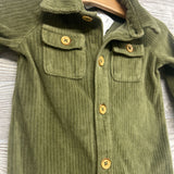LS Ribbed Velour Button Up Outfit 3-6M