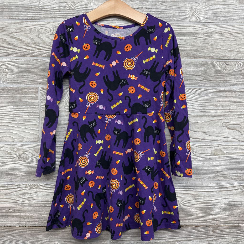 LS Dress Black Cats, Candy & Pumpkins 5-6