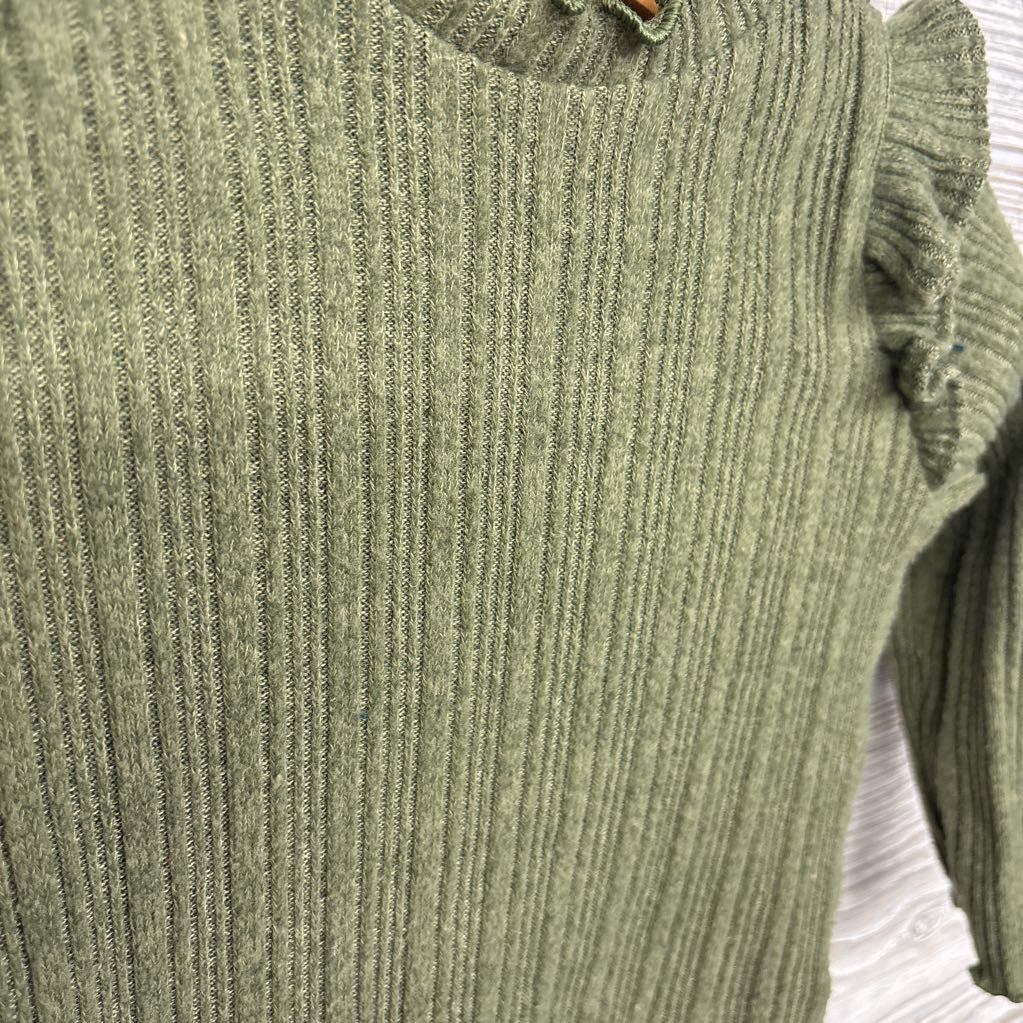 LS Ribbed Mock Neck Shirt & Flare Pants Lettuce Trim 18-24M