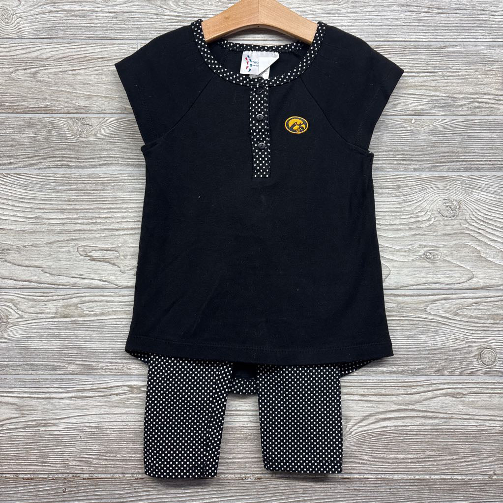 Henley Shirt & Leggings Dots IA Hawkeyes 4T
