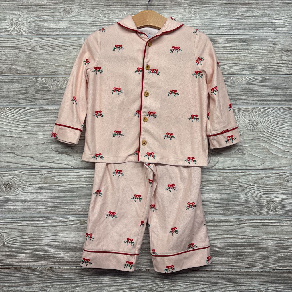 2 Pc LS Button Up PJs Bows 18M