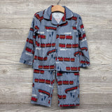 2 Pc LS Button Up PJs Trains 3T