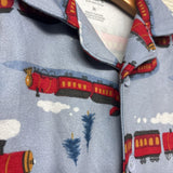 2 Pc LS Button Up PJs Trains 3T