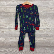 2 Pc LS Bamboo PJs Trees Sleds 3T *