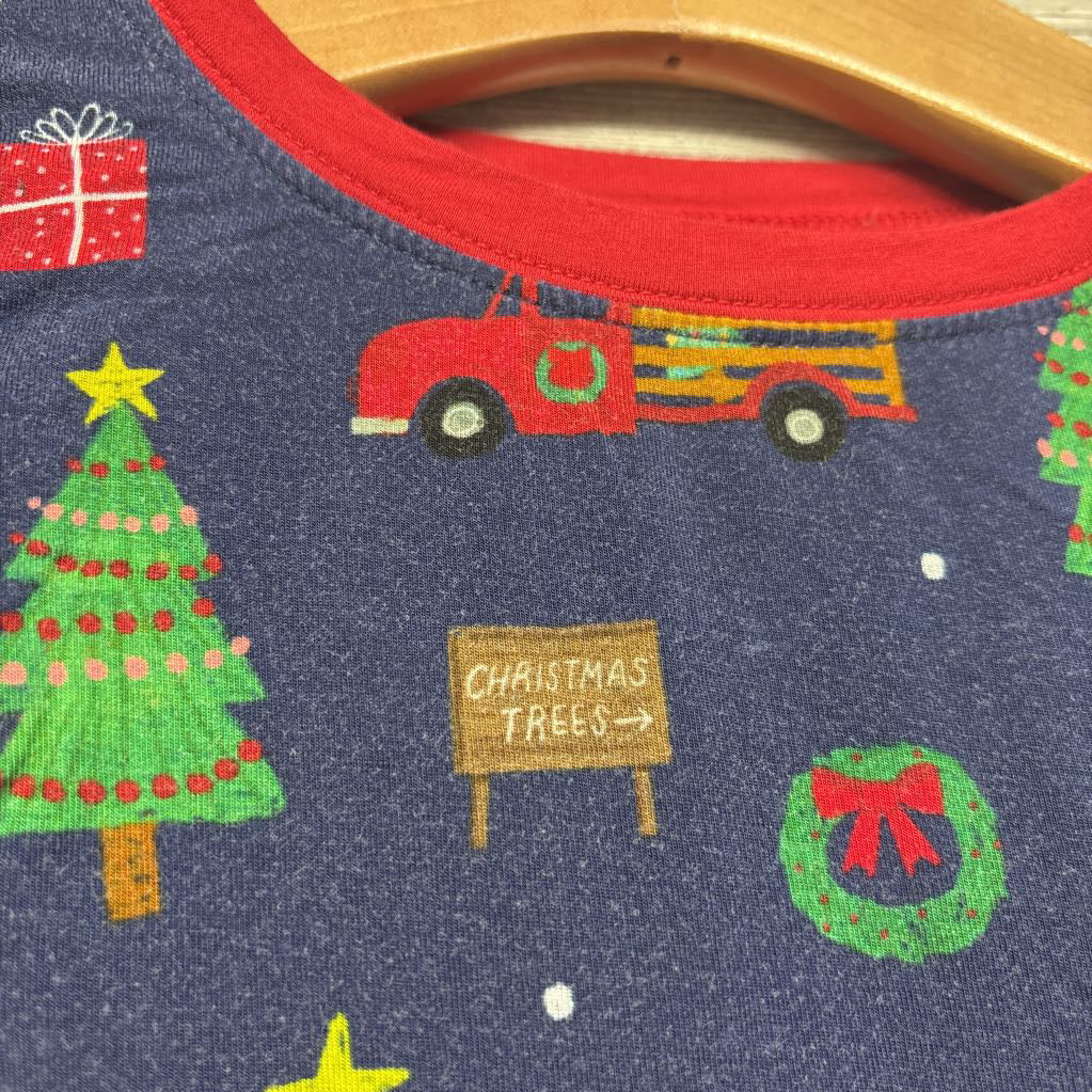 2 Pc LS Bamboo PJs Trees Sleds 3T *