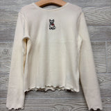 Ribbed Sweater Lettuce Trim Embroidered Dog 8