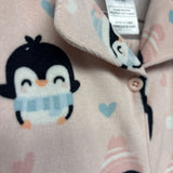 2 Pc LS Button Up PJs Penguins Hearts 7-8