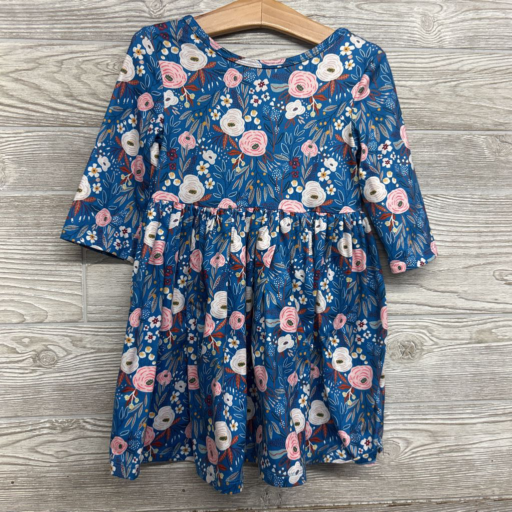 LS Twirl Dress Flowers 4T
