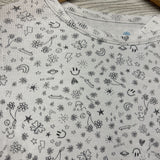 LS Ribbed Shirt Flowers Rainbows 10-12