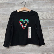 NEW LS Shirt Sequins Heart 4-5