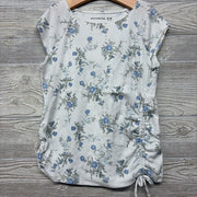Ribbed Cap Sleeve Shirt Flowers 15-16