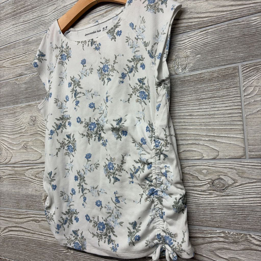 Ribbed Cap Sleeve Shirt Flowers 15-16
