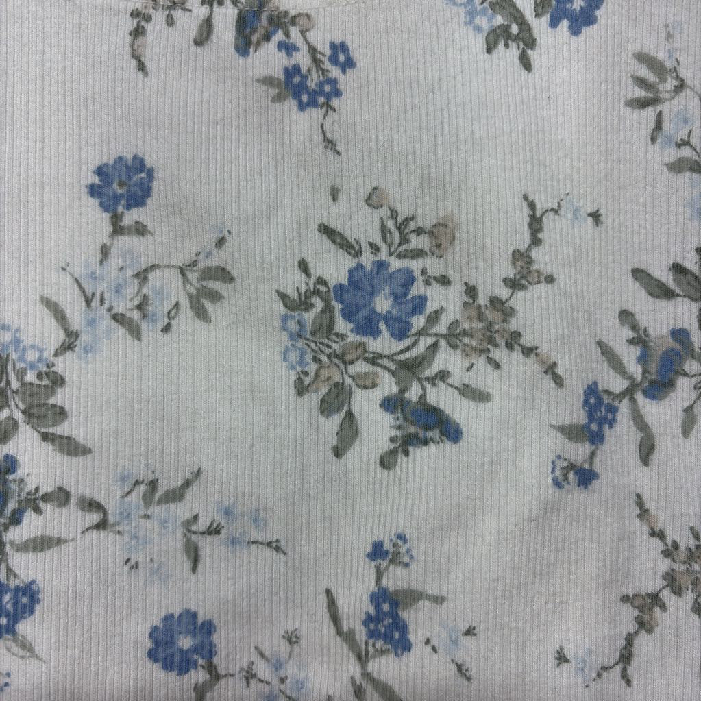Ribbed Cap Sleeve Shirt Flowers 15-16