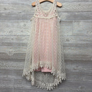 Sheer Overlay Tank Dress Dots Stripes 12