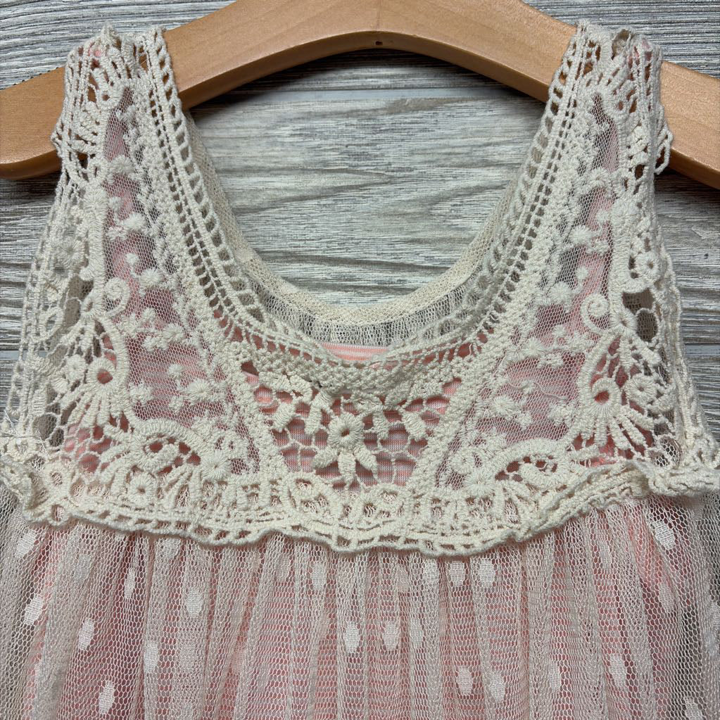 Sheer Overlay Tank Dress Dots Stripes 12