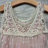 Sheer Overlay Tank Dress Dots Stripes 12