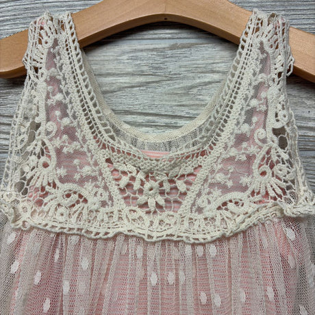Sheer Overlay Tank Dress Dots Stripes 12